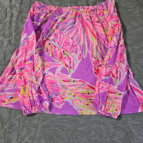 Lilly Pulitzer Pink Coral Vivid Floral‎ Tunic Knit Shirt Top  Blouse XXS - Picture 2 of 6